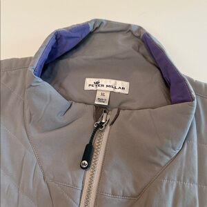 Peter Millar Light Gray Golf Vest/Jacket with Purple Accents